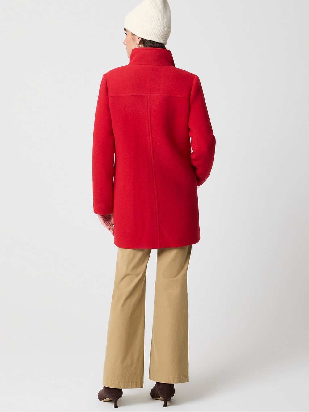 J.Crew Factory City Coat with Button Neck in Classic Cardinal Red - Picture 4 of 10